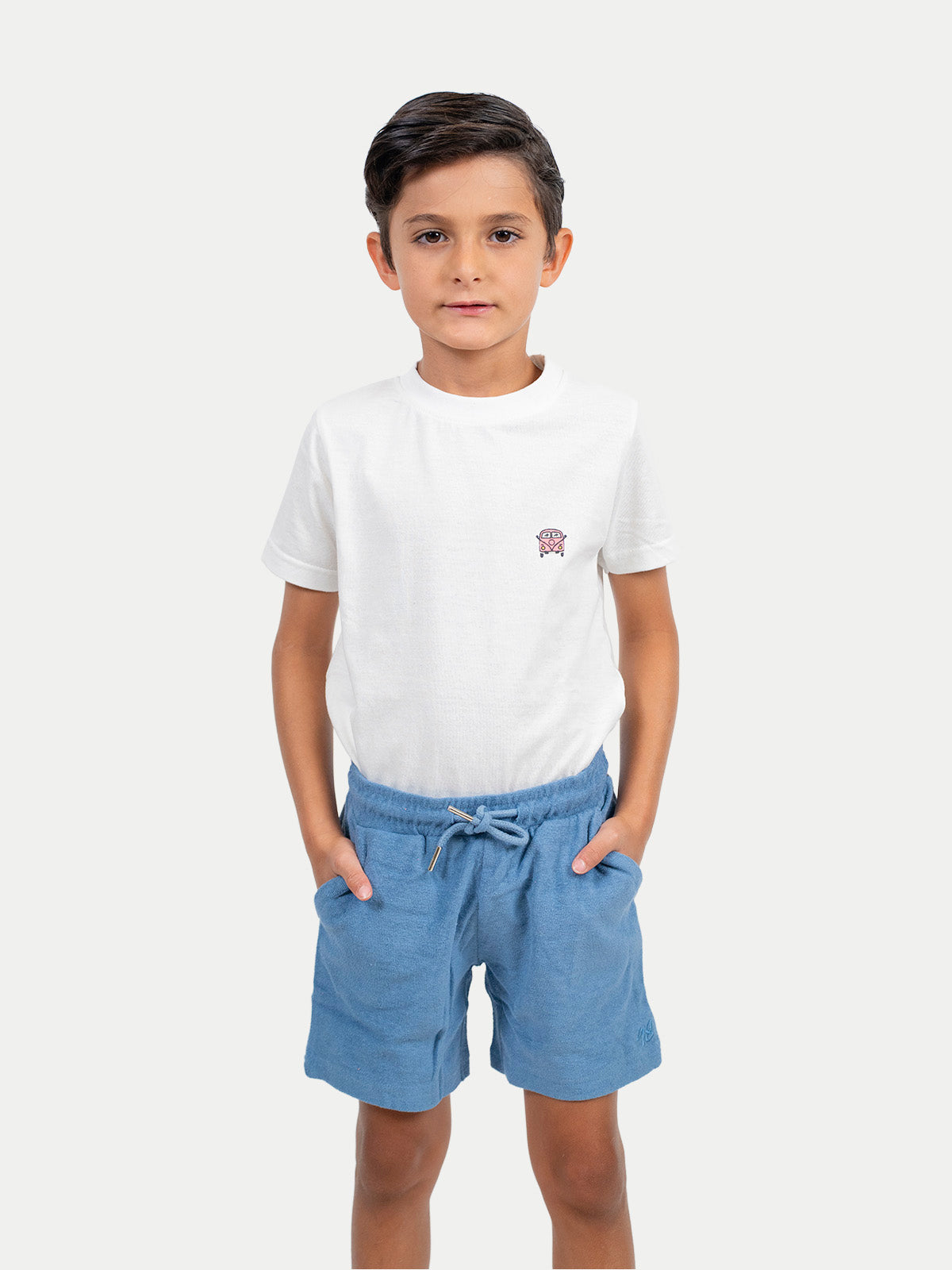 Towel Short Short de Toalla Azul Cielo Para Niño