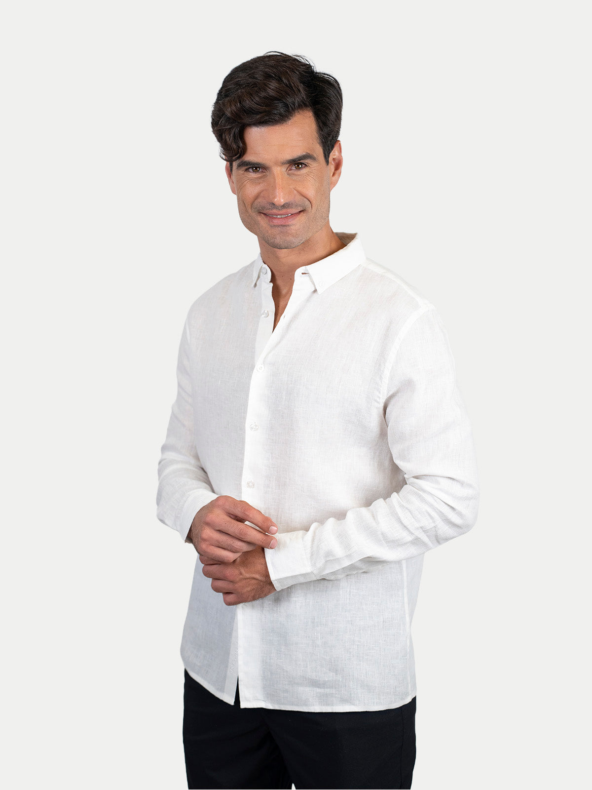 Camisa de lino - Camisa Soft Linen para hombre Color Blanco
