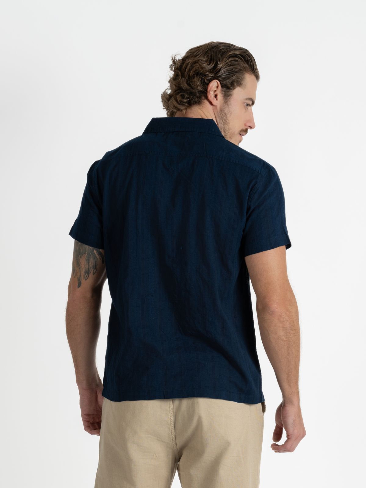 Camisa para hombre adulto Manga Corta - Dobby Marino - Pura Vida