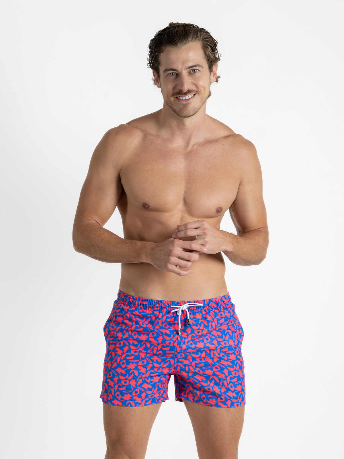 Traje de Baño para Hombre Secado Rápido Bolsillos - Bañador Collage Red - New Collection S – XXXL