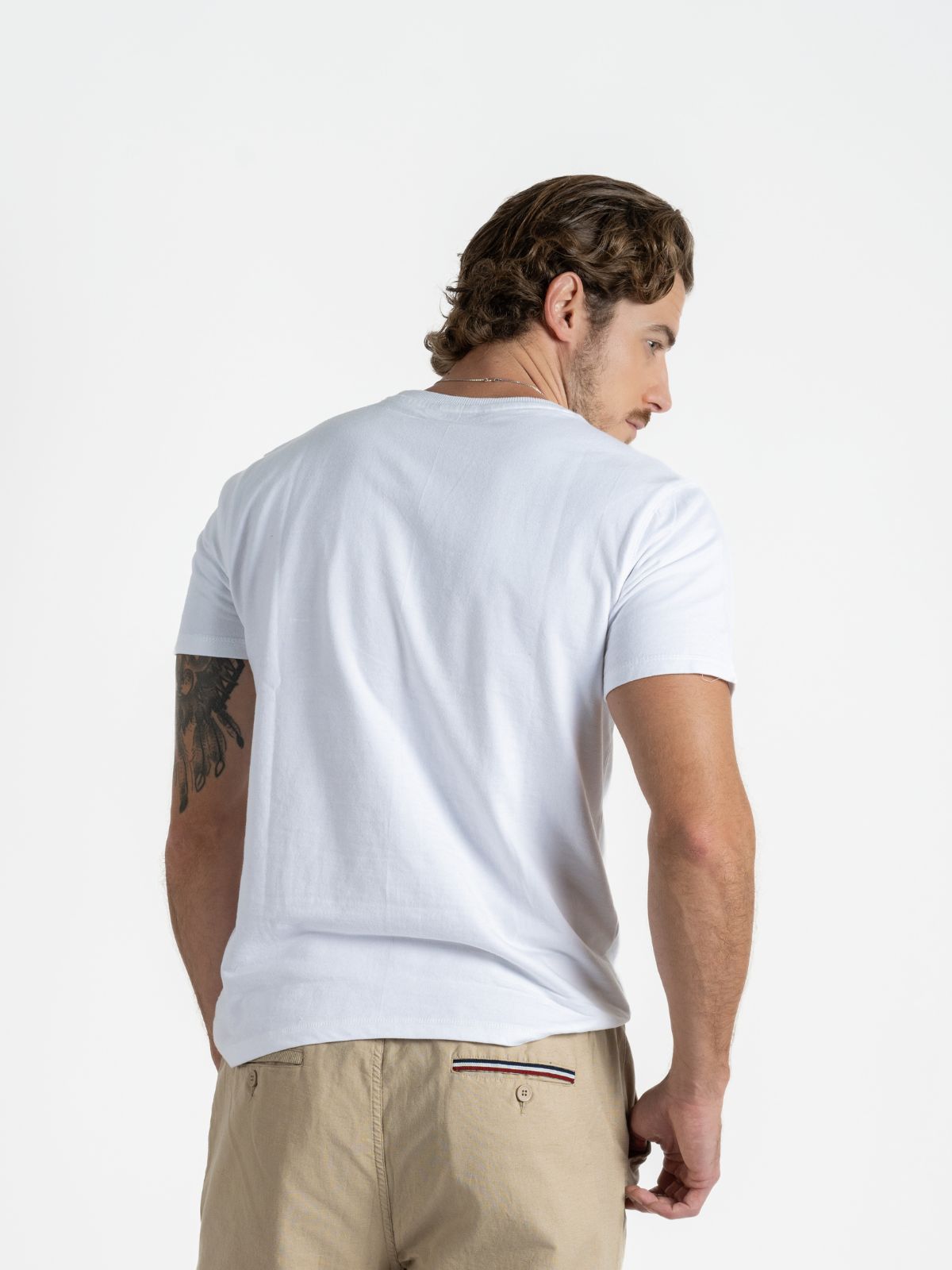 Playera para Hombre - Playera Cuello Redondo French Terry Blanco