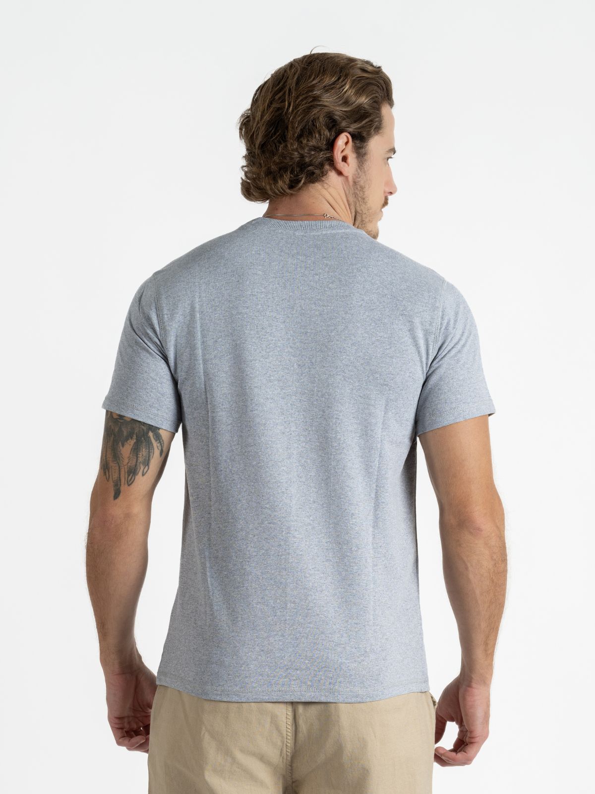 Playera para Hombre - Playera Cuello Redondo French Terry Gris