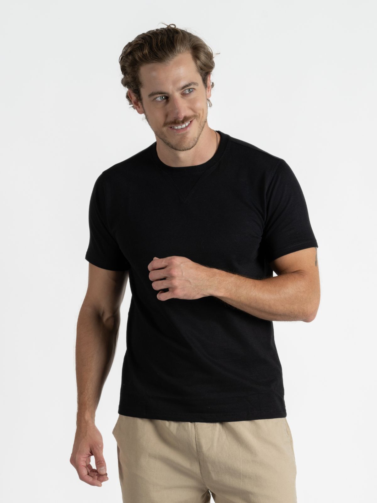 Playera para Hombre - Playera Cuello Redondo French Terry Negro