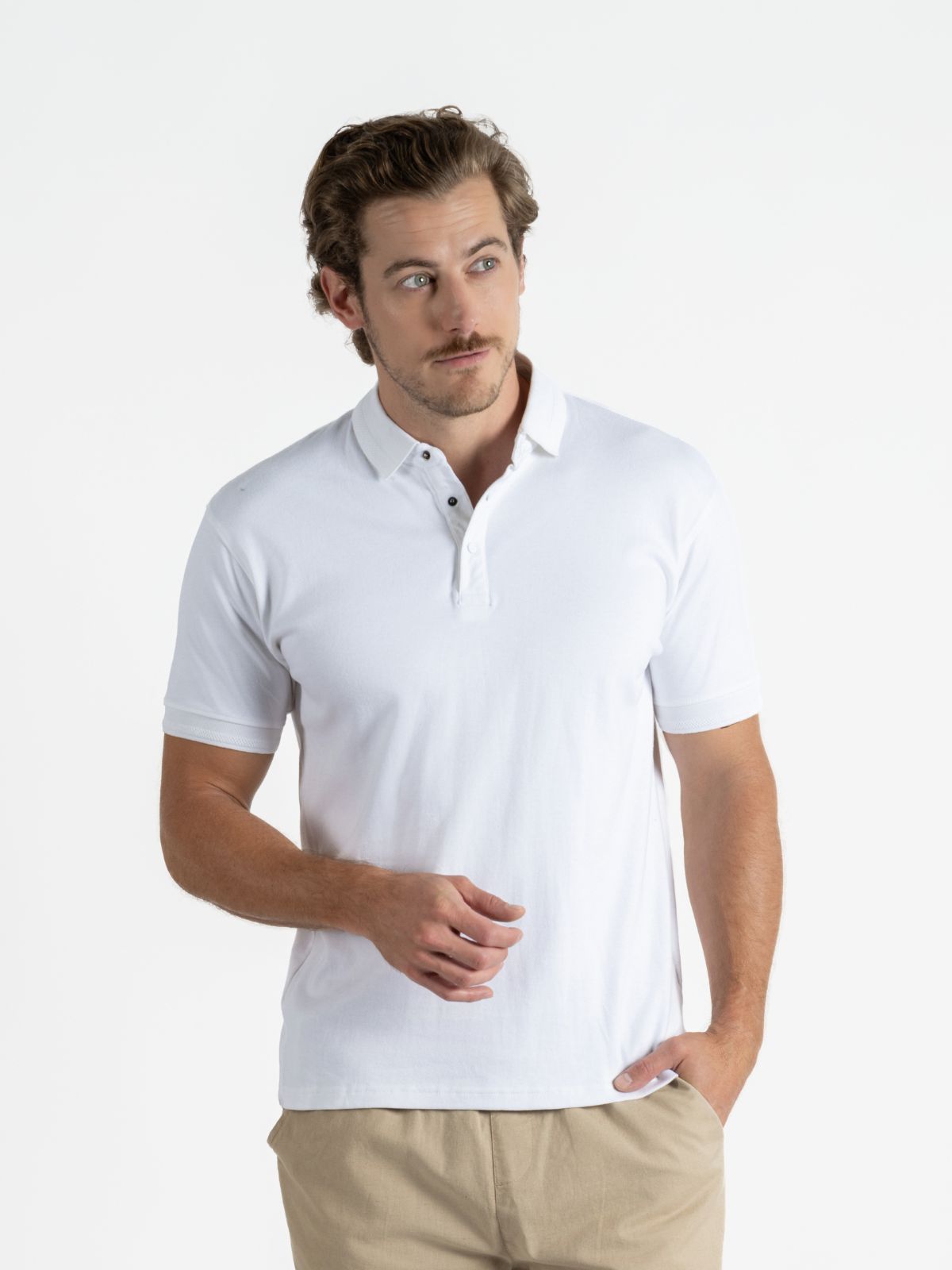 Playera Polo para Hombre - Playera Polo Boton Snap