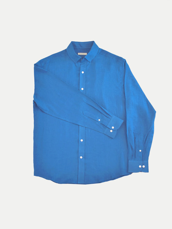 Camisa de Lino para Hombre - Manga Larga Blue - 100% Lino - 2022