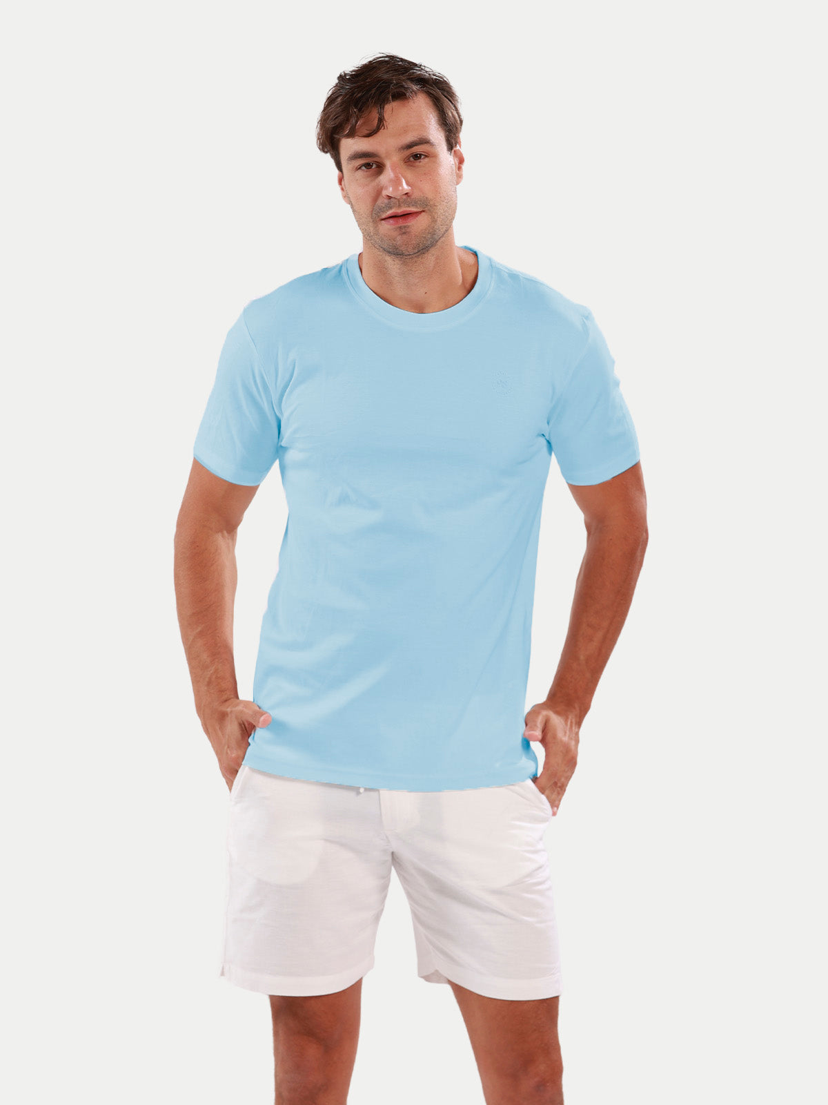 Playera de manga corta caballero - Liquid Touch Azul Cielo