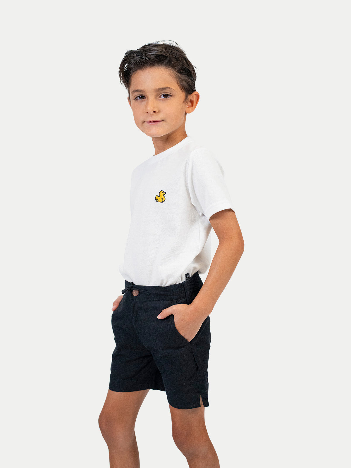 Bermuda Infantil - Bermuda de Lino Negro