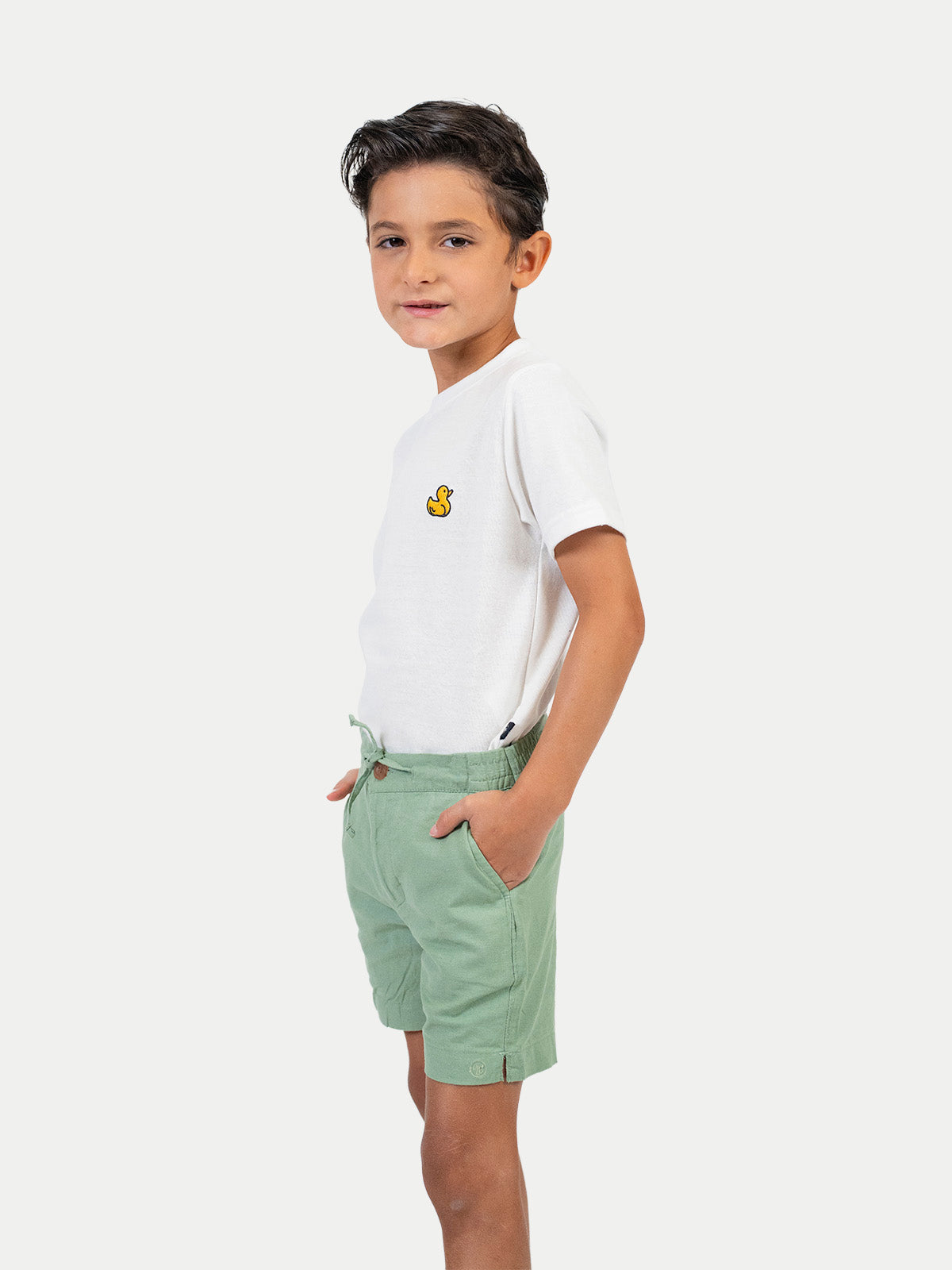 Bermuda Infantil - Bermuda de Lino Olivo
