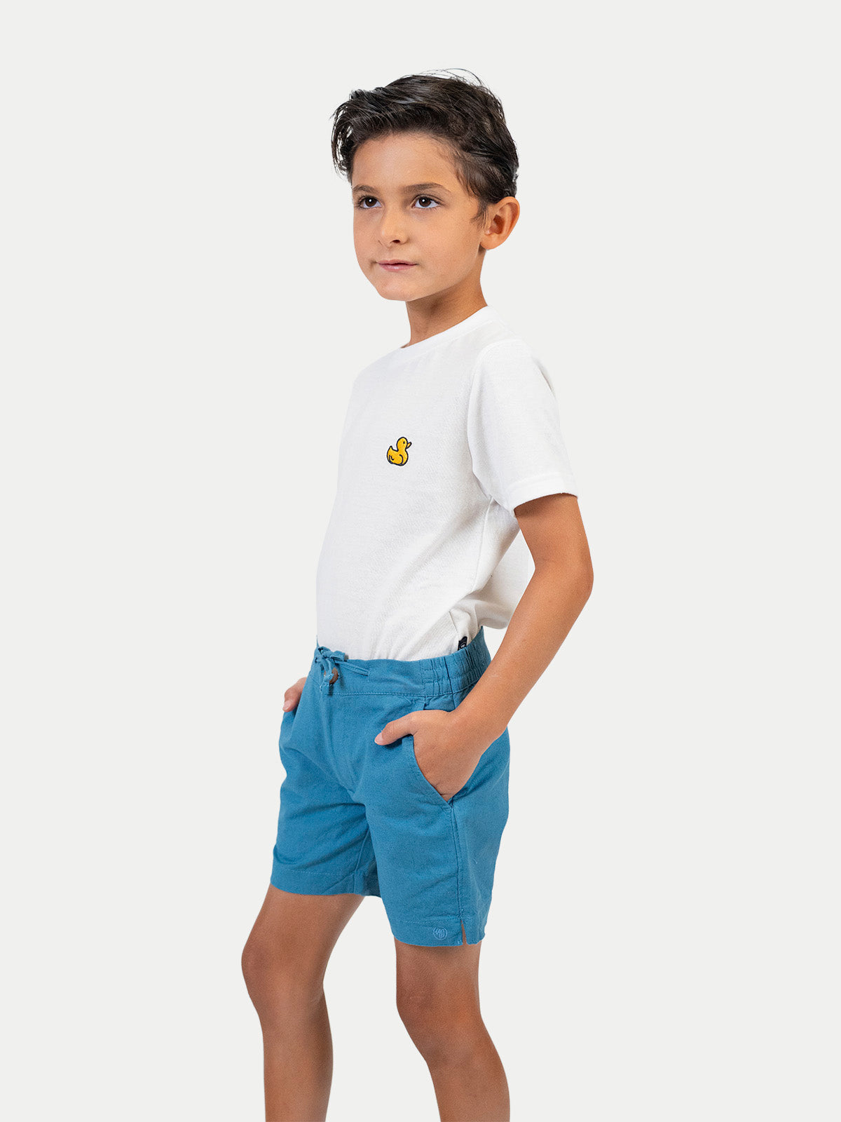 Bermuda Infantil - Bermuda de Lino Petróleo