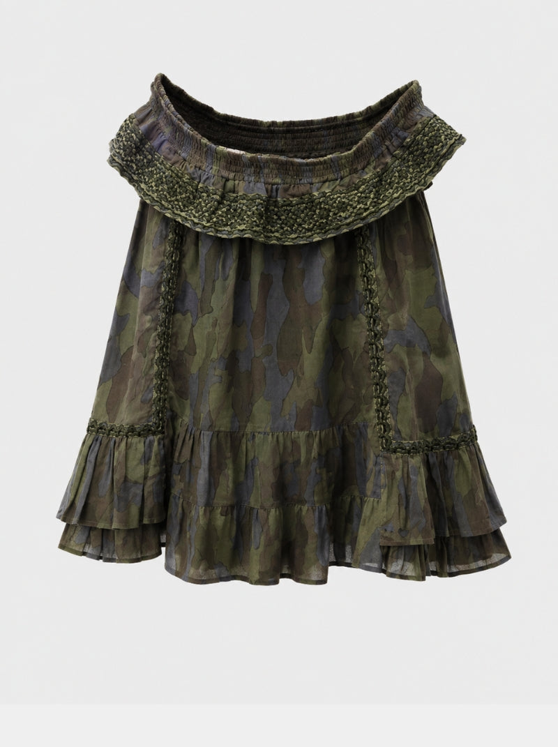Cover Up - Mini Ruffle Dress Camo