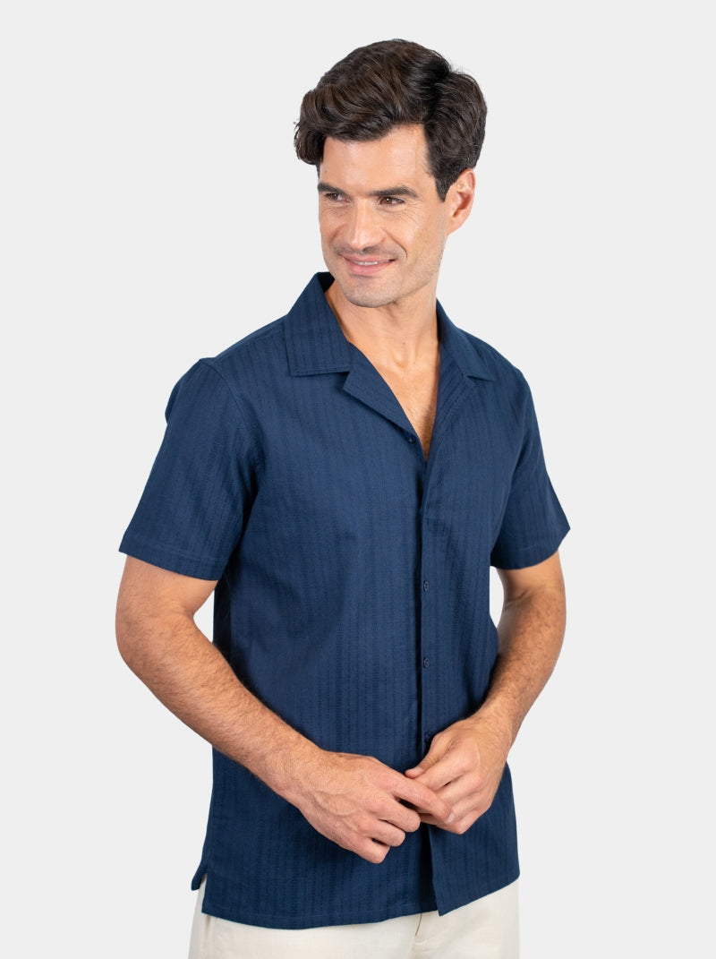 Camisa Hombre - Puerto Rico Shirt Marino - Rayada - 98 Coast Av. México