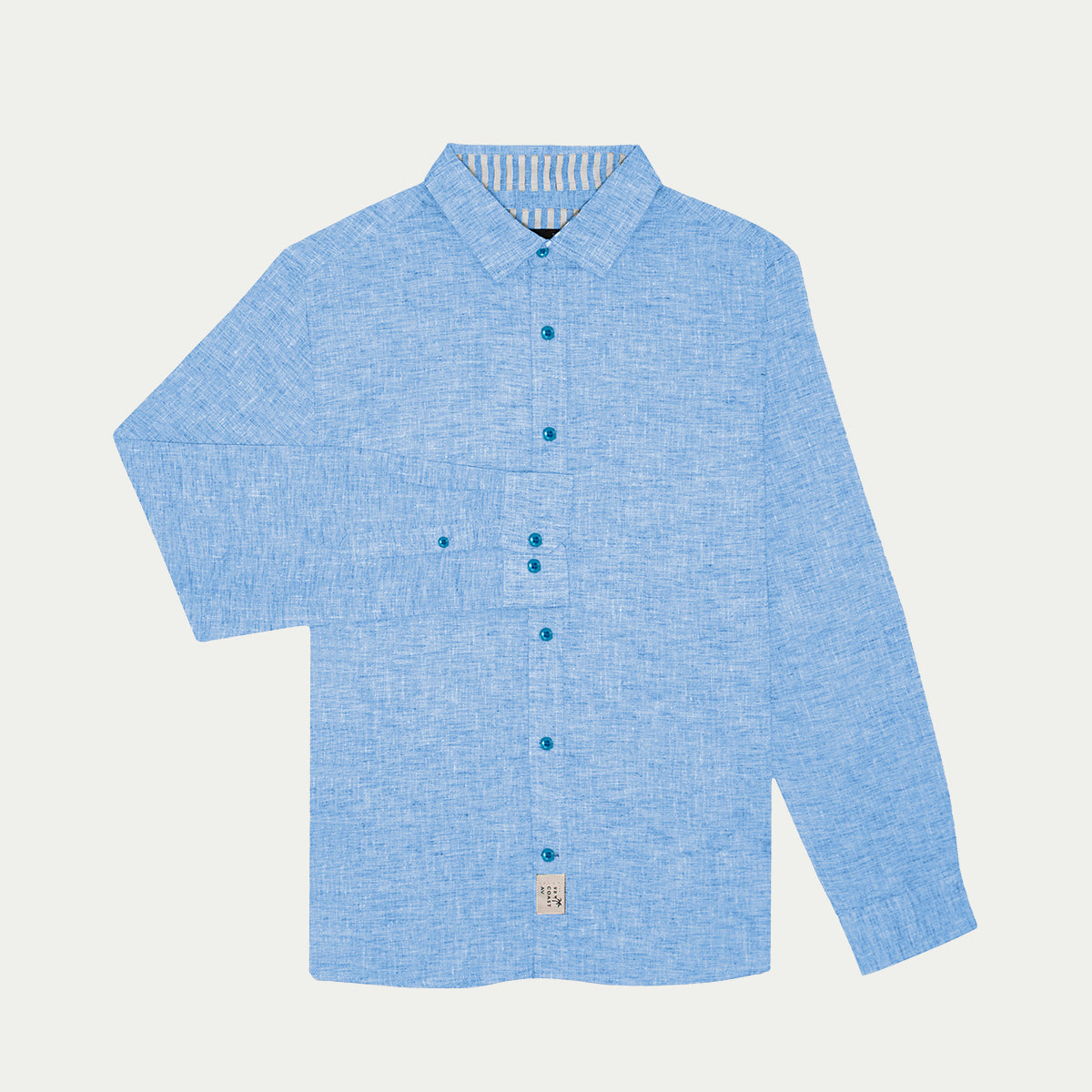 Camisas para hombre - Camisa de Lino Jaspe Azul