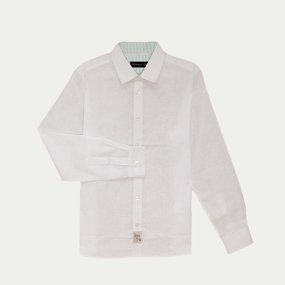 Camisas para hombre - Camisa de Lino Jaspe Blanco