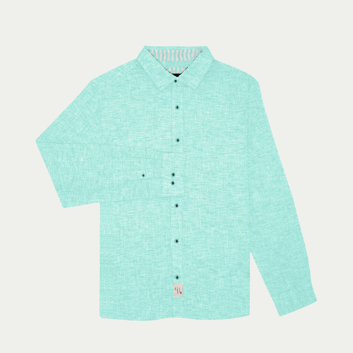 Camisas para hombre - Camisa de Lino Jaspe Menta