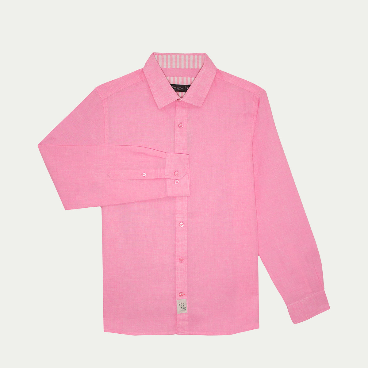 Camisas para hombre - Camisa de Lino Jaspe Rosa