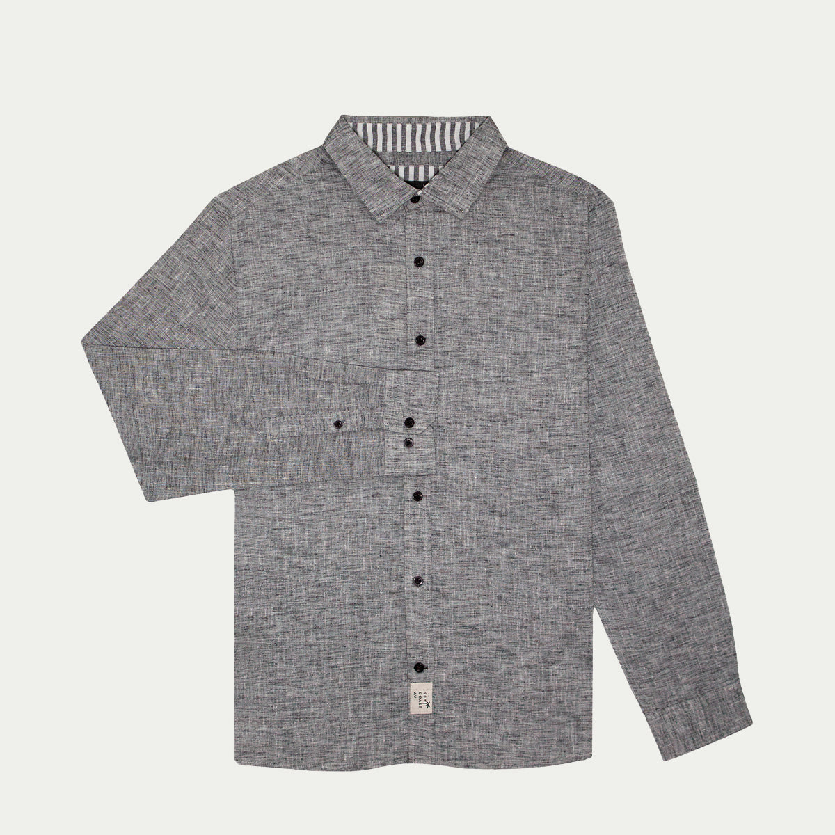 Camisas para hombre - Camisa de Lino Jaspe Negro