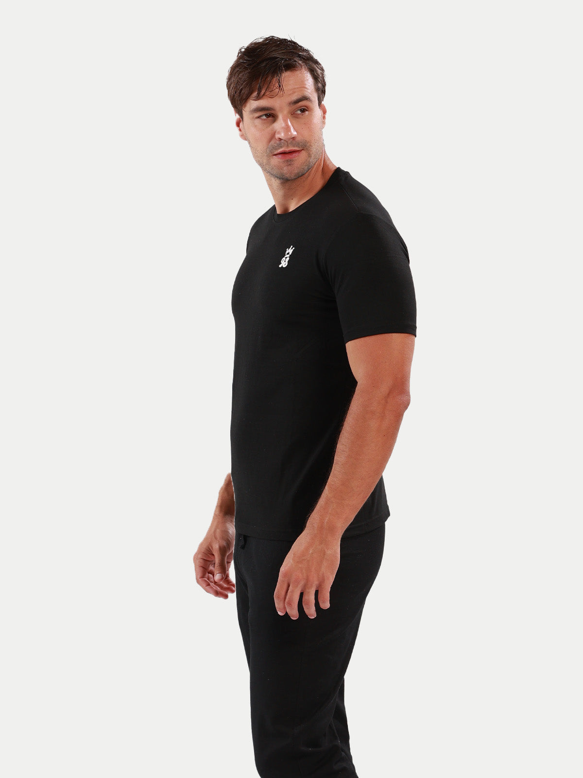 Playera de algodón para hombre - Crown 98 Black - Diamond Finish