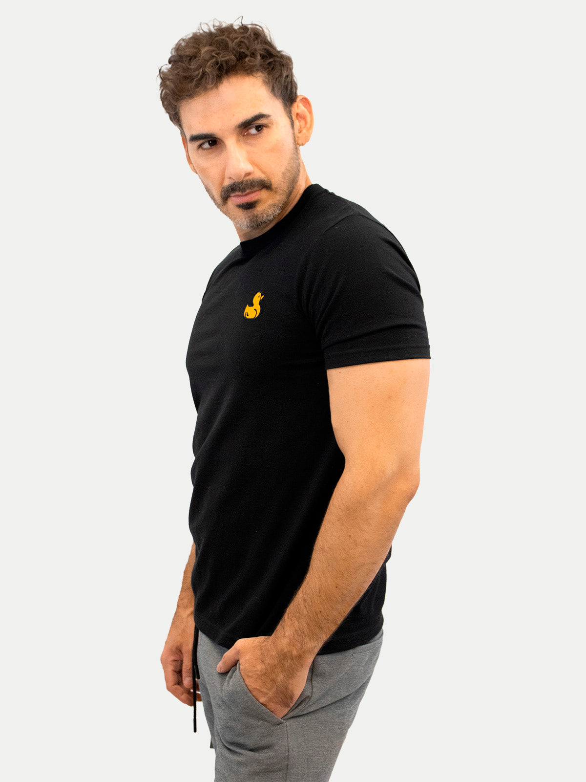 Playera de algodón para hombre - Duck Black - Diamond Finish
