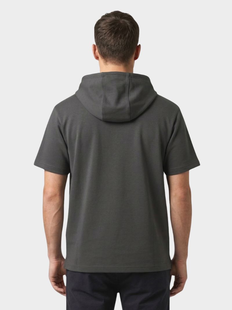 French Terry - Hoodie Para Hombre Manga Corta Color Gris - Coastal Crush - 98 Coast Av. México