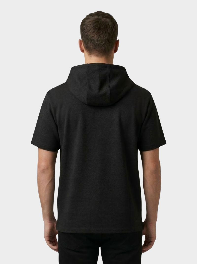 French Terry - Hoddie Para Hombre Manga Corta Color Negro - Coastal Crush - 98 Coast Av. México