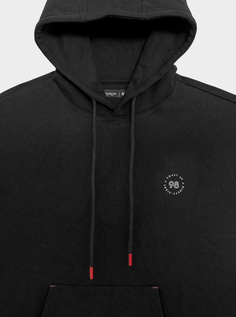 French Terry - Hoddie Para Hombre Manga Corta Color Negro - Coastal Crush - 98 Coast Av. México