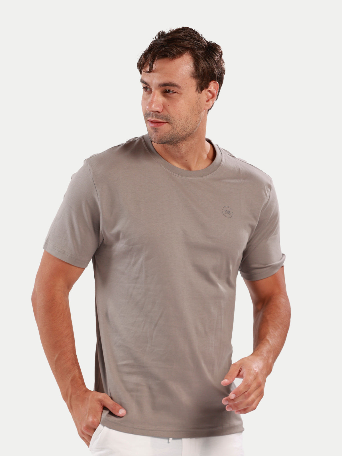 Playera de manga corta caballero - Liquid Touch Gris Jaspe