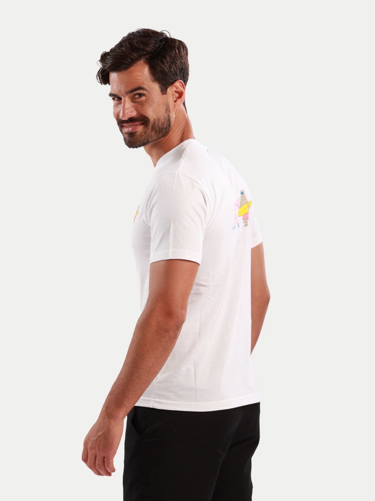 Playera de algodón para hombre - Living Blanco - Diamond Finish