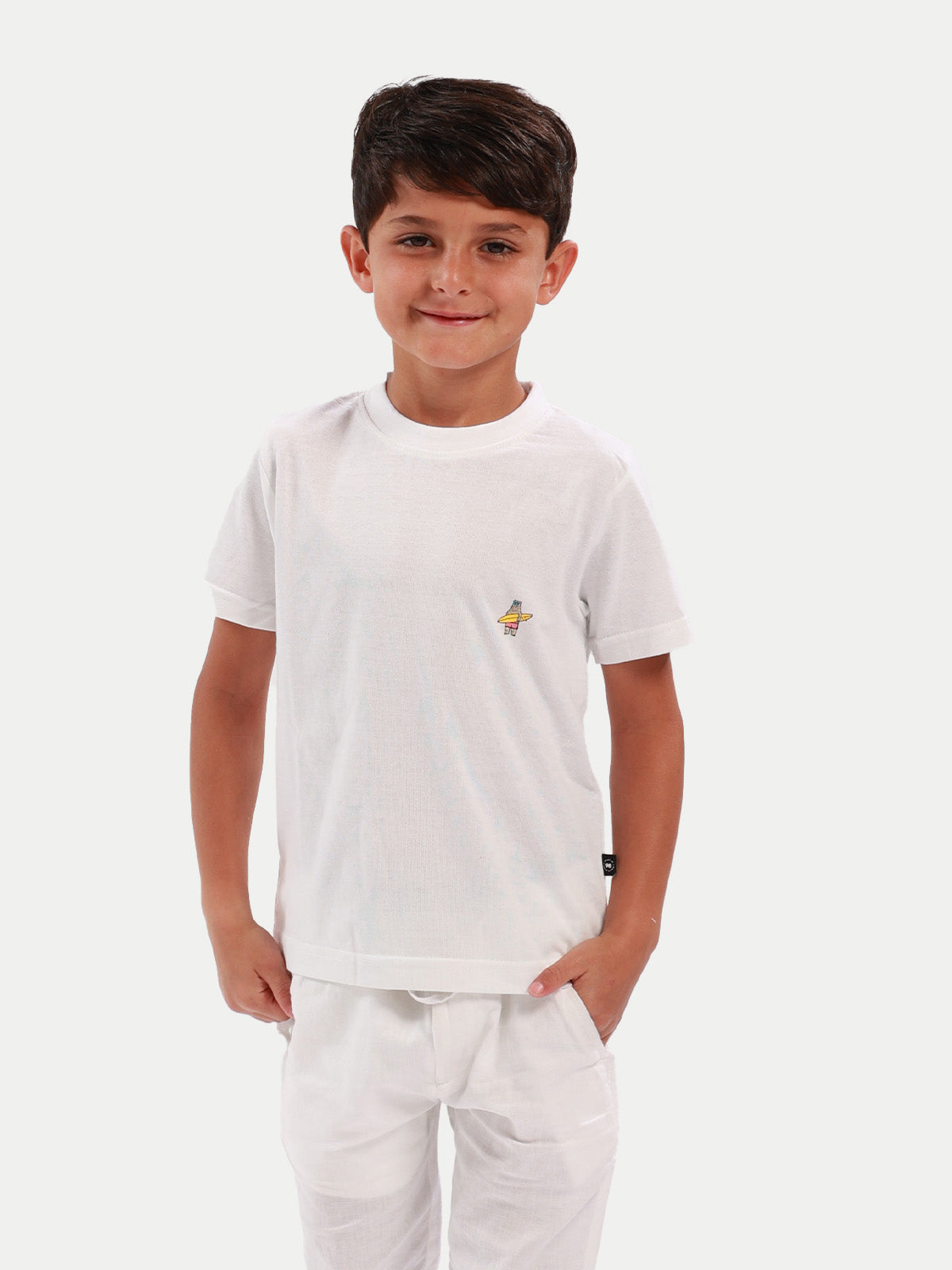 Playera de algodón para niño - Playera Living Blanco - Diamond Finish