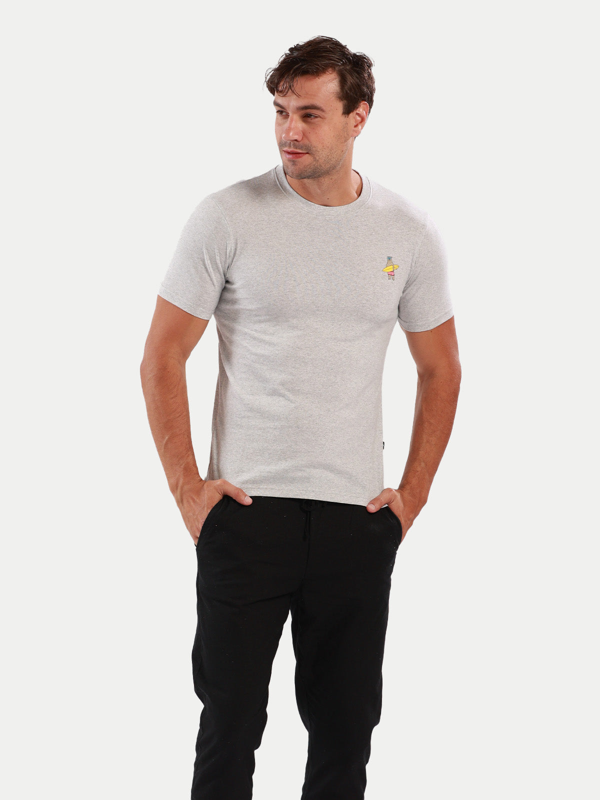 Playera de algodón para hombre - Living Gris - Diamond Finish