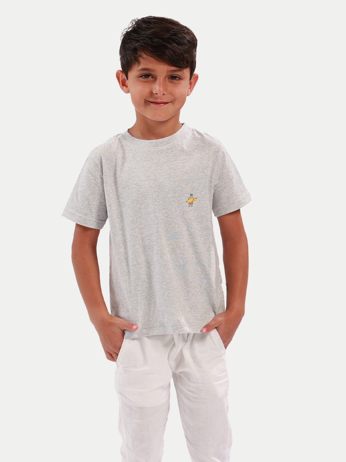 Playera de algodón para niño - Playera Living Gris - Diamond Finish