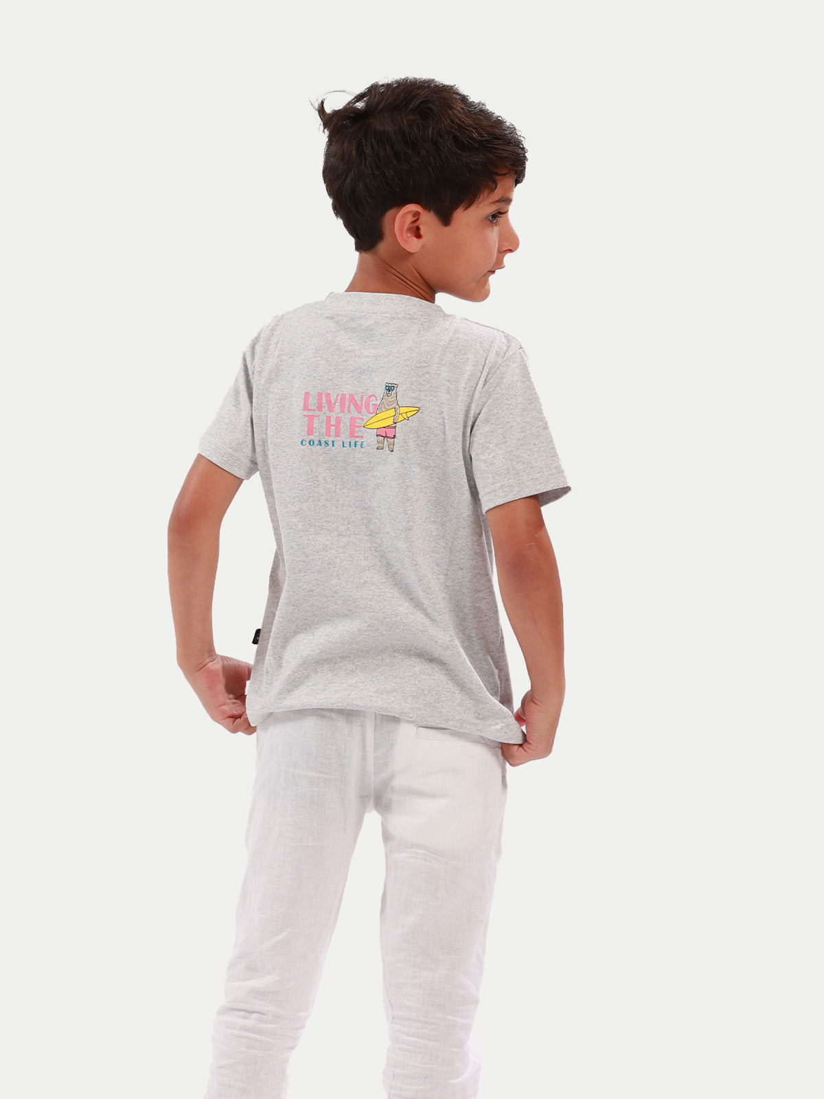 Playera de algodón para niño - Playera Living Gris - Diamond Finish