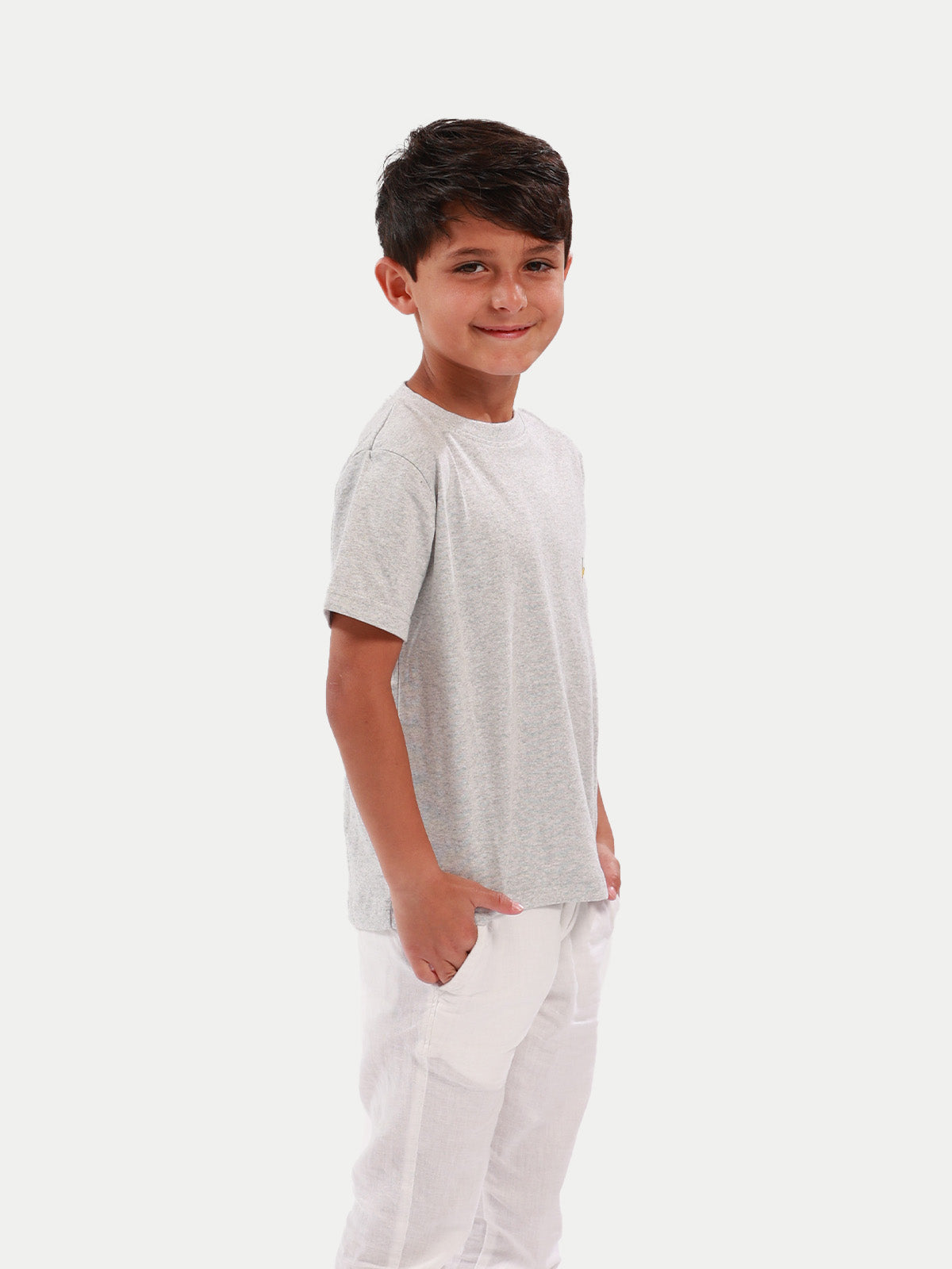 Playera de algodón para niño - Playera Living Gris - Diamond Finish