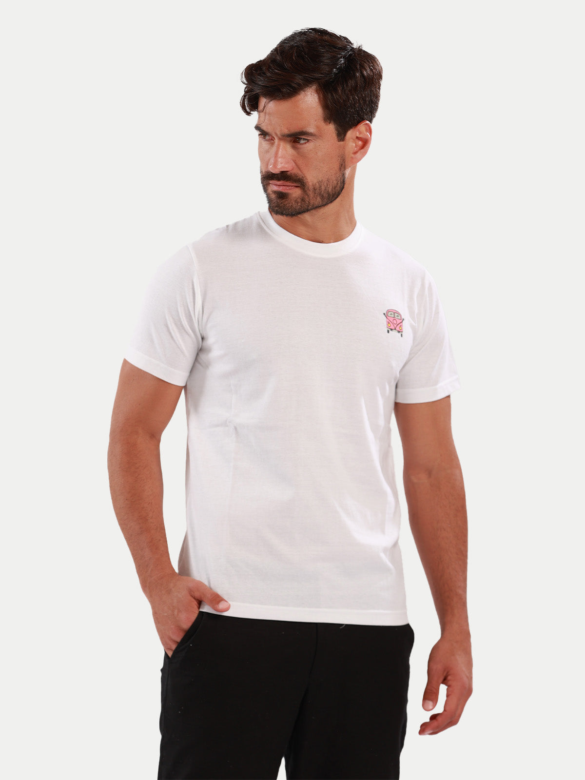 Playera de algodón para hombre - Minivan White - Diamond Finish