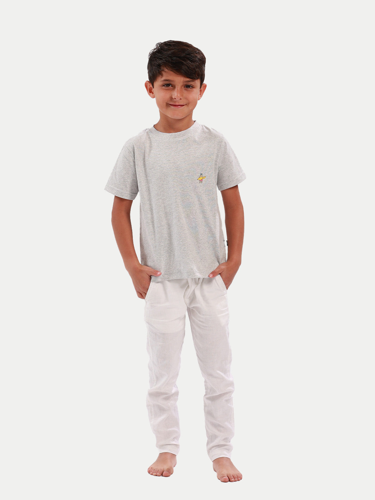 Pantalón Infantil - Pantalón de Lino Blanco