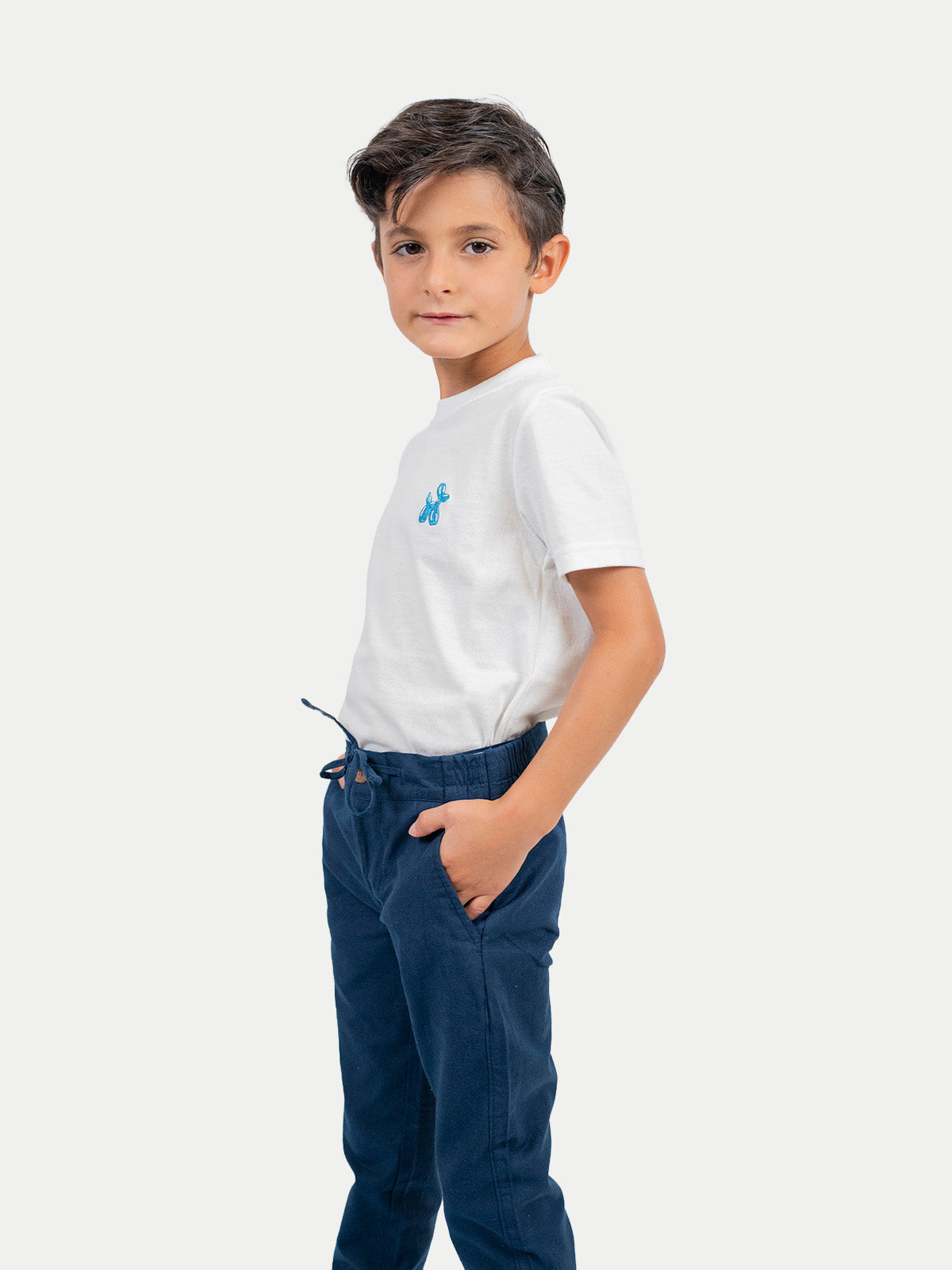 Pantalón Infantil - Pantalón de Lino Azul Marino