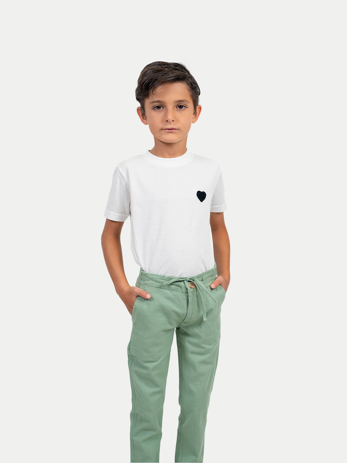 Pantalón Infantil - Pantalón de Lino Olivo