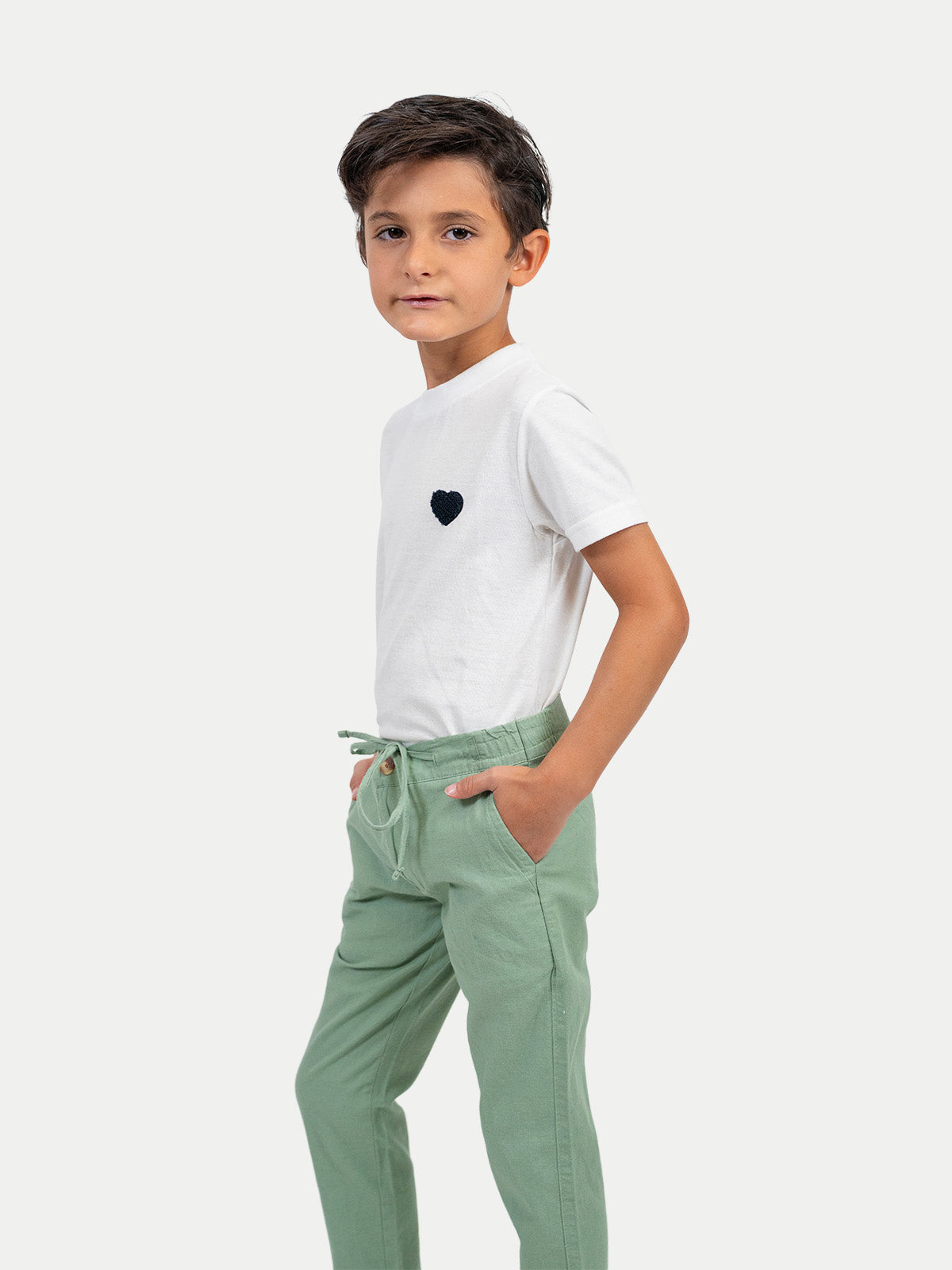 Pantalón Infantil - Pantalón de Lino Olivo