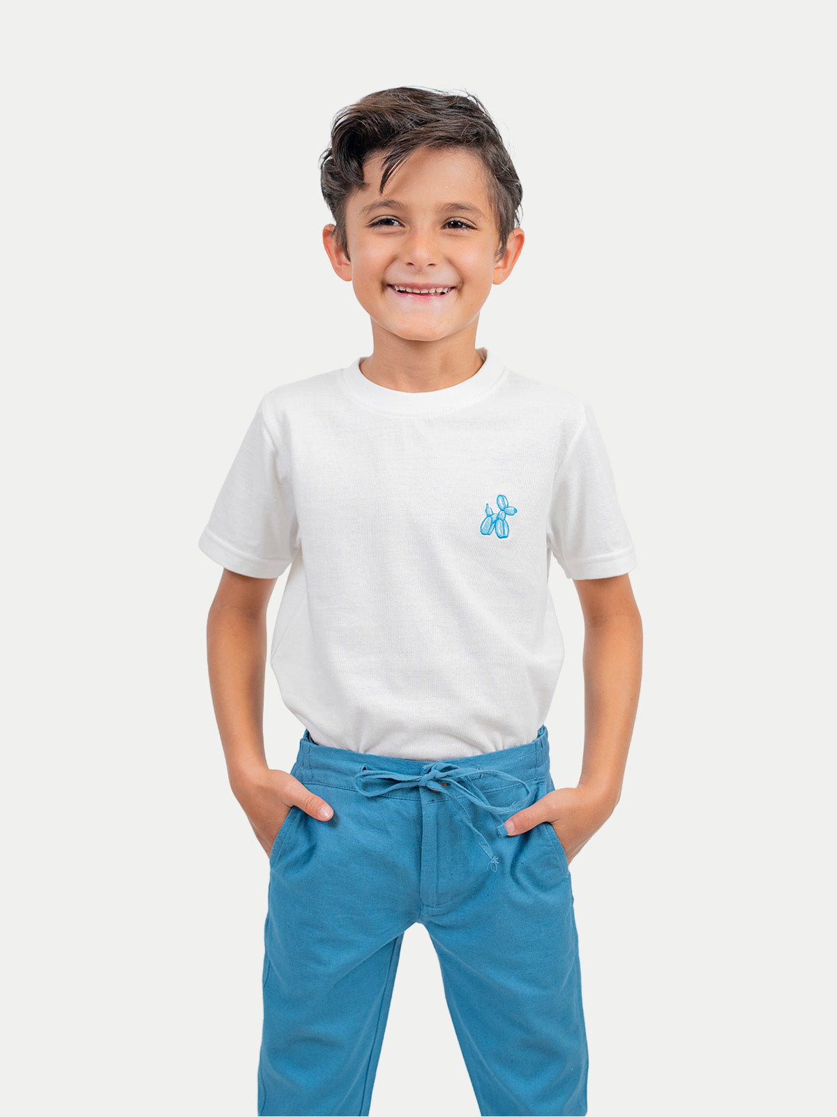 Pantalón Infantil - Pantalón de Lino Petróleo