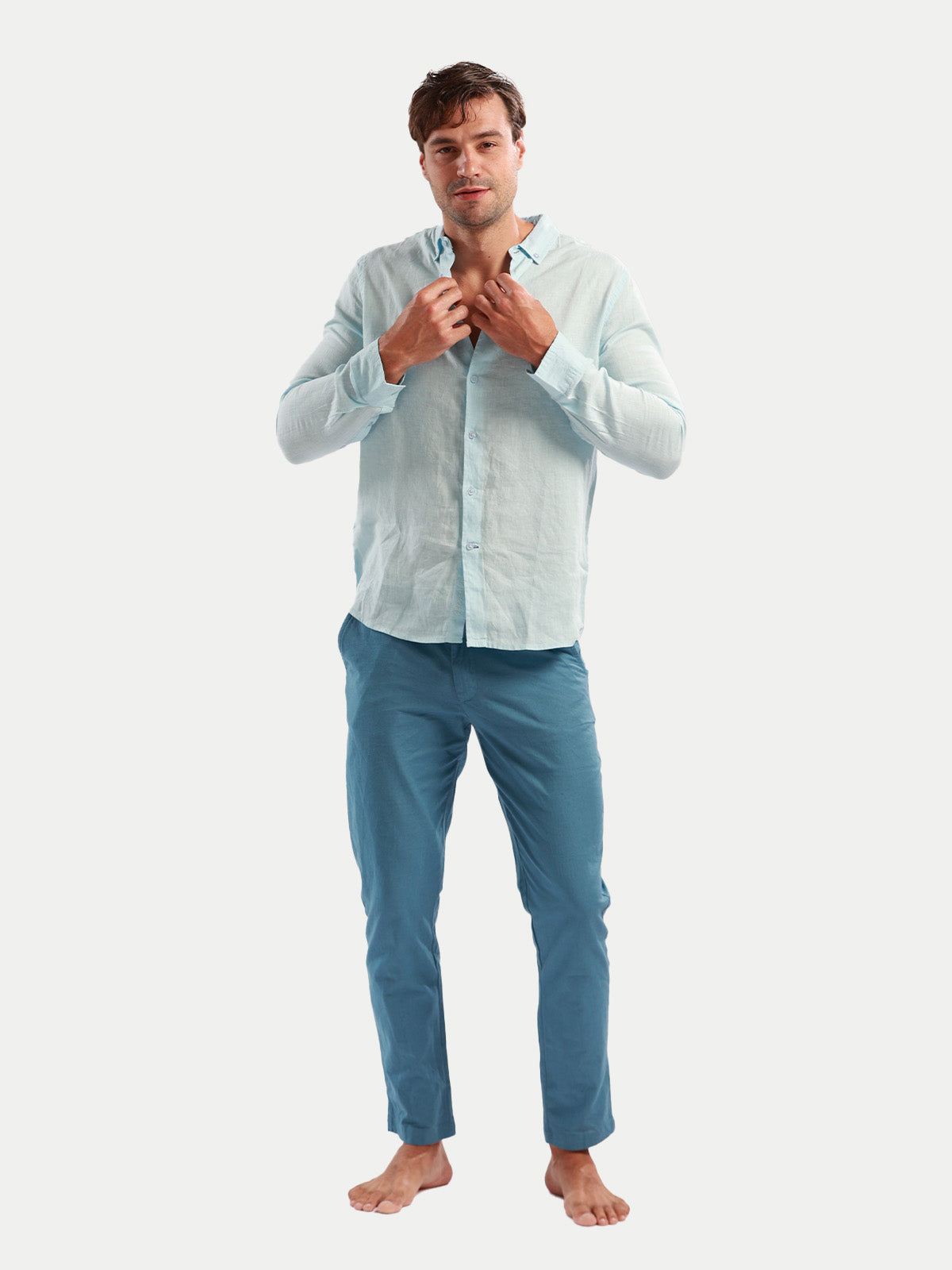 Pantalón - Pantalón de Lino Petróleo