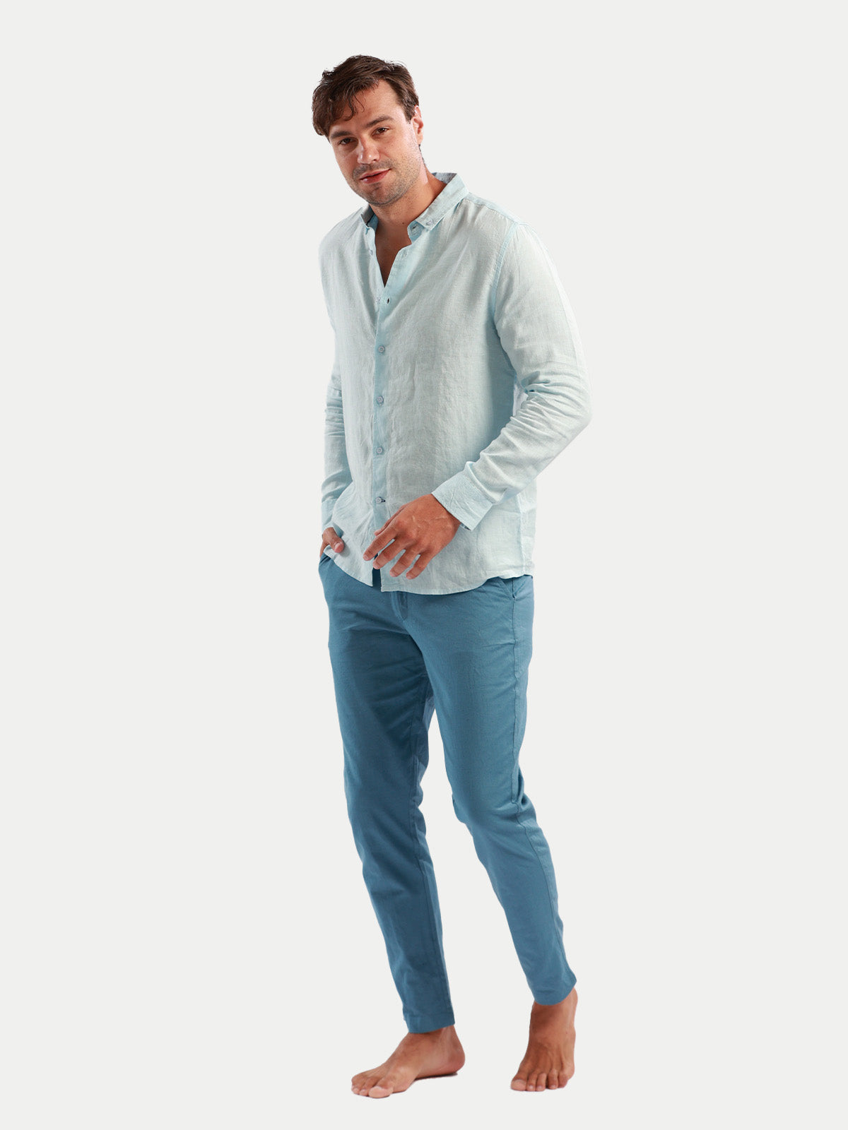 Pantalón - Pantalón de Lino Petróleo