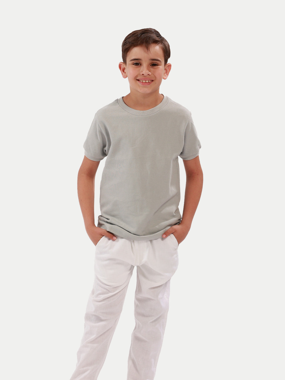 Playera para niño - Pique T-Shirt Gris Claro - Pique