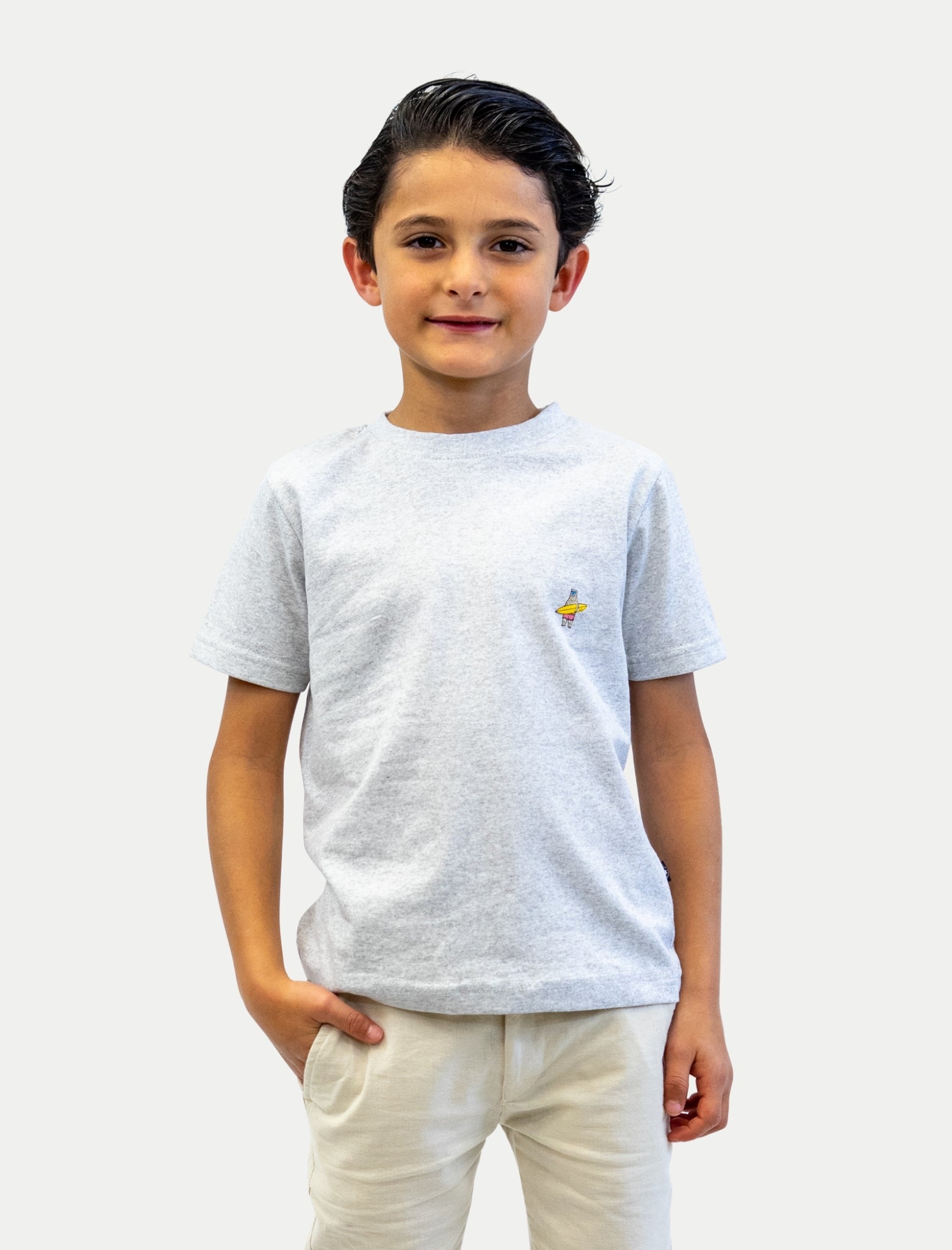 Playera de algodón para niño - Playera Living Gris - Diamond Finish