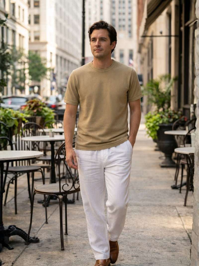 Playera para Hombre - Piqué T-Shirt Camel - Wild Coast