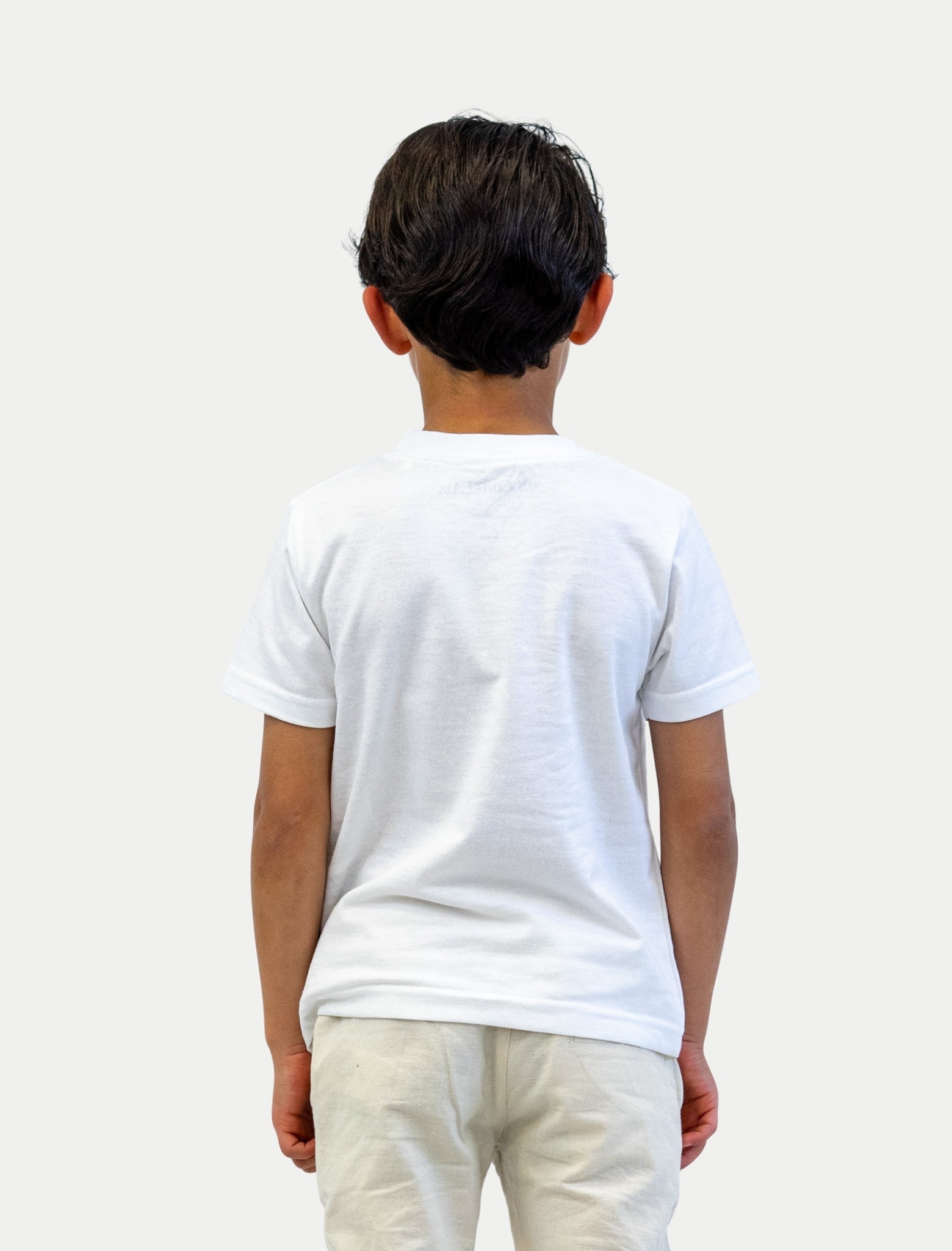 Playera Summer Duck para niño color blanco vista posterior