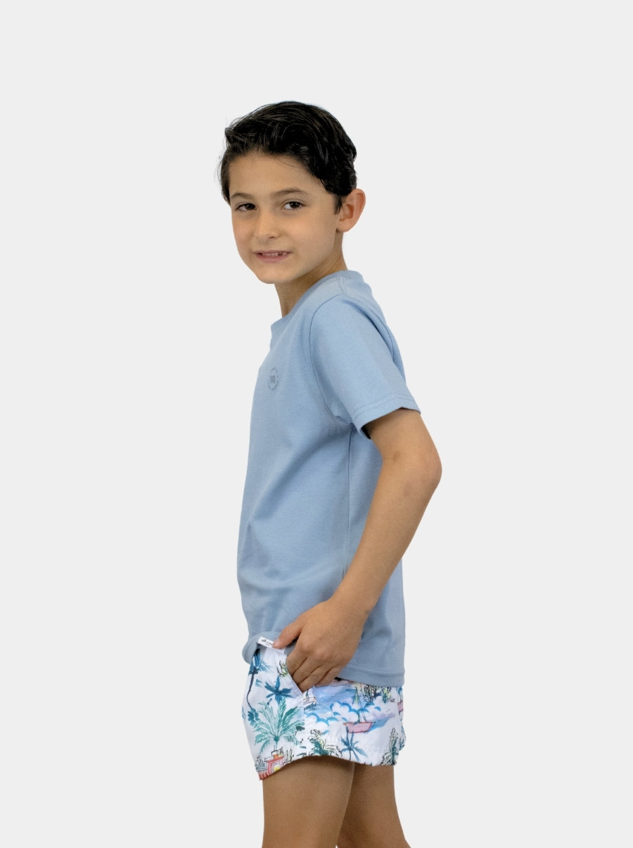 Playera de manga corta niño - Liquid Touch Azul - 98 Coast Av. México