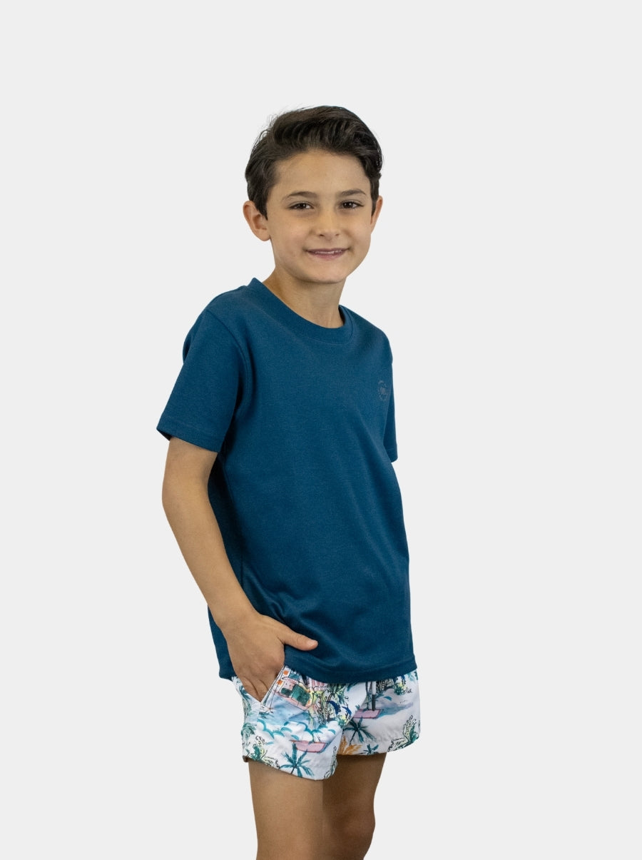 Playera de manga corta niño - Liquid Touch Petroleo - 98 Coast Av. México