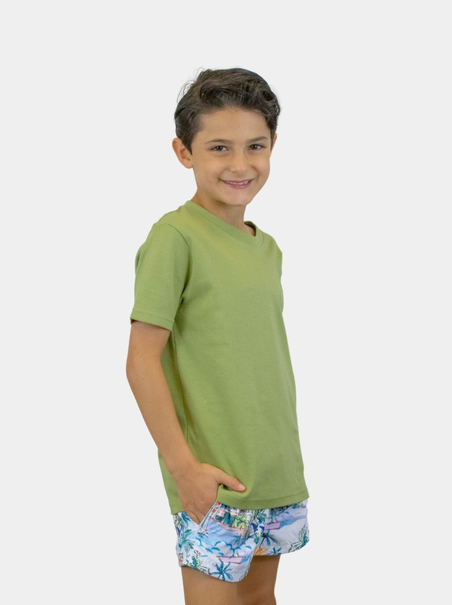 Playera de manga corta niño - Liquid Touch Sage - 98 Coast Av. México