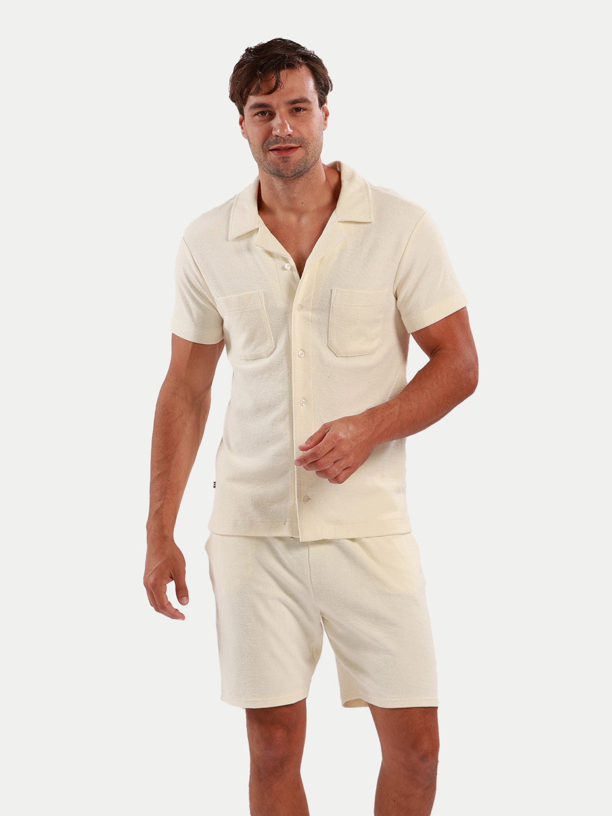 short de toalla blanco para hombre