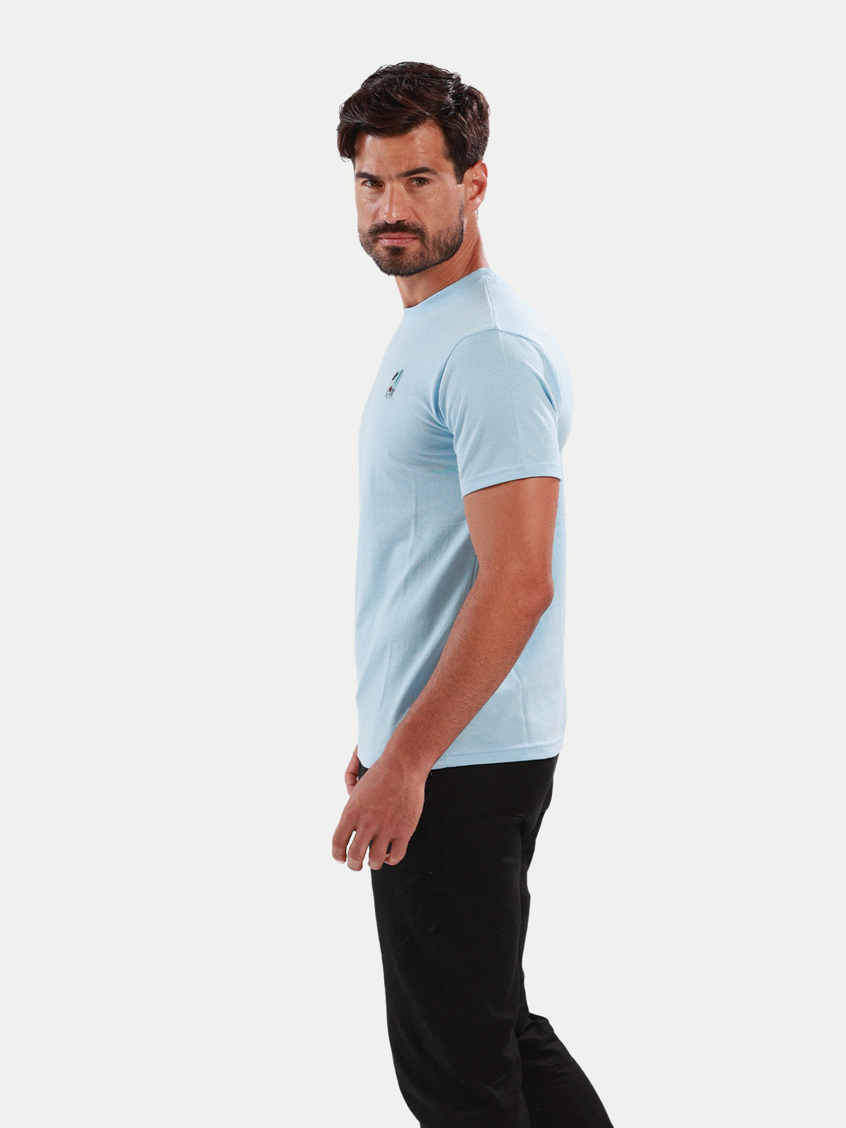 Playera de algodón para hombre - Surf Blue - Diamond Finish