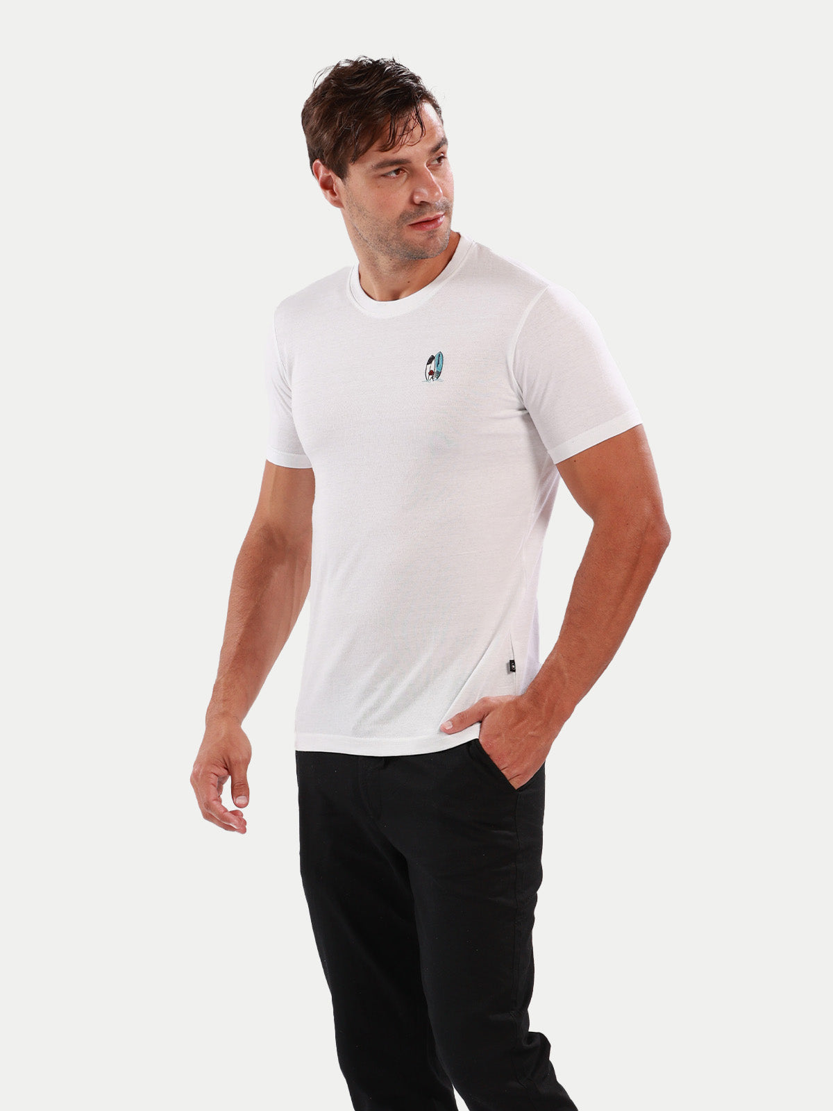 Playera de algodón para hombre - Surf White - Diamond Finish